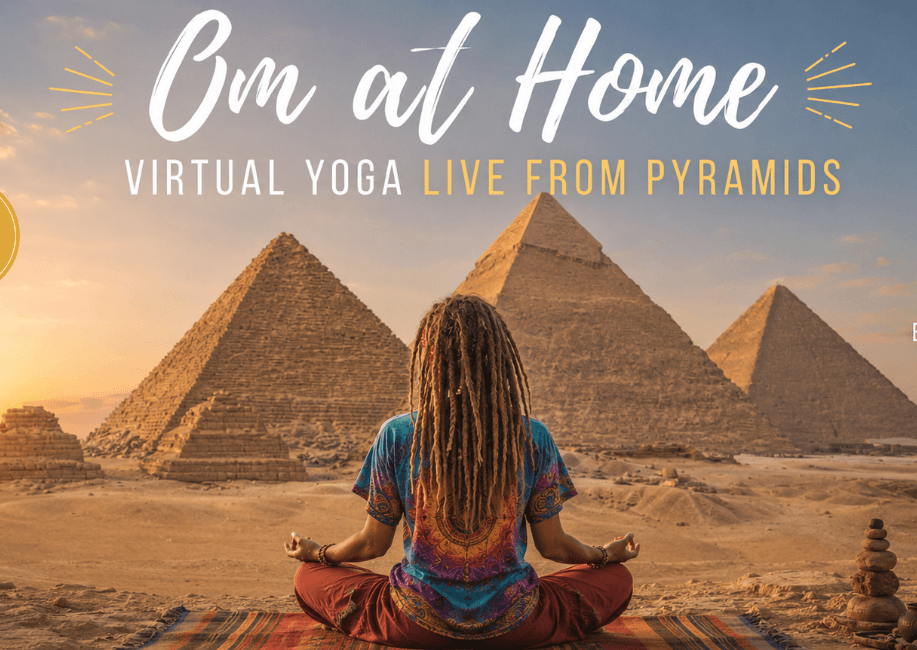 Fillie Faragi leading a live virtual yoga class